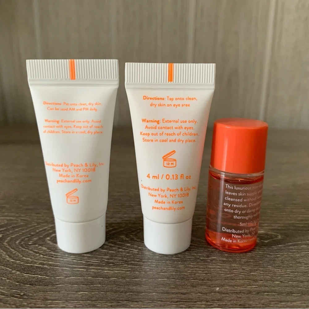 Peach & Lily Glass Skin Serum Ginger Melt Oil Cleanser Pure Retinoic Eye Cream